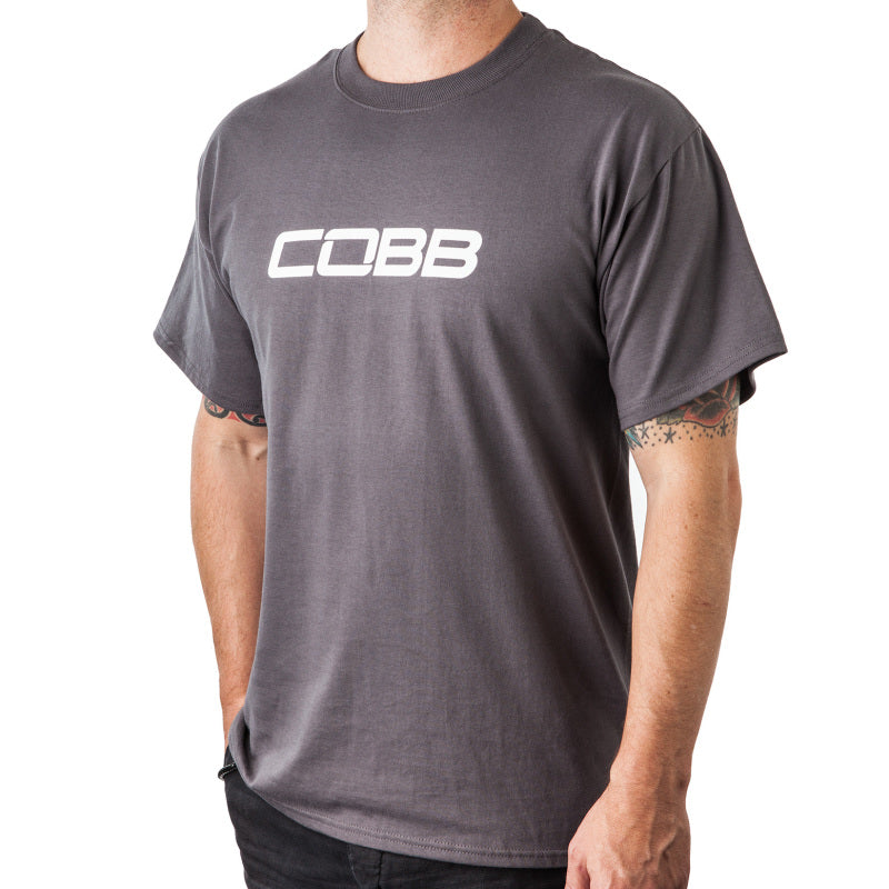Cobb Tuning Logo Mens T-Shirt (Gray/White Logo) - Medium