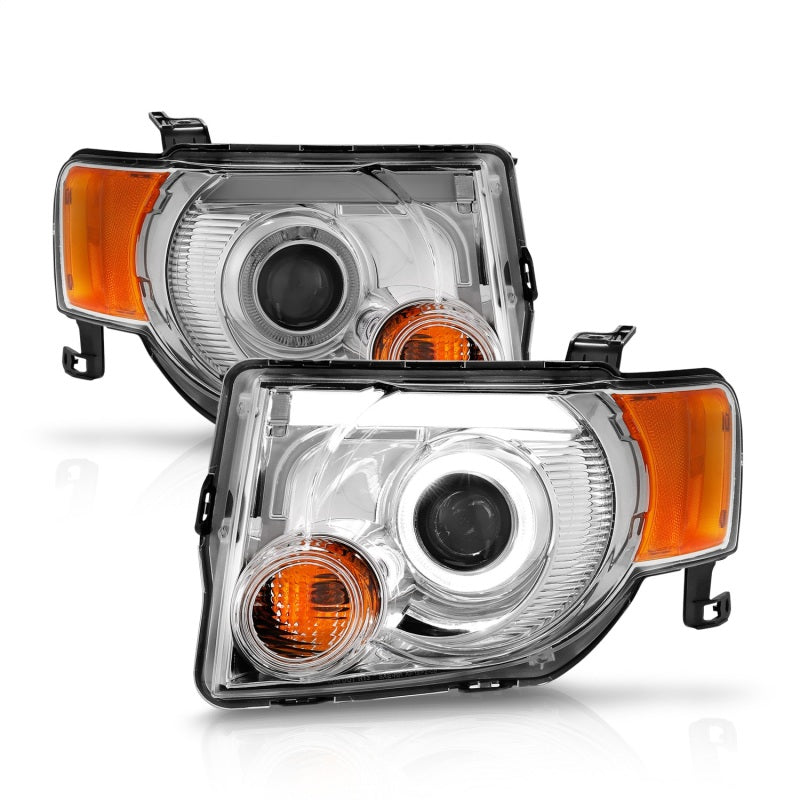 ANZO 2008-2012 Ford Escape Projector Headlights w/ Halo Chrome