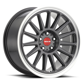 Raceline 315G Grip 18x8.5in / 5x108 BP / 45mm Offset / 72.6mm Bore - Gunmetal & Machined Wheel