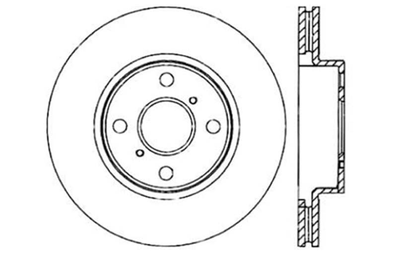 StopTech 04-07 Scion xA / 04-06 xB SportStop Slotted & Drilled Right Front Rotor