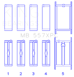 King Engine Bearings GM 262/267/302/307/327/350 (Size .020) Coated Performance Main Bearing Set
