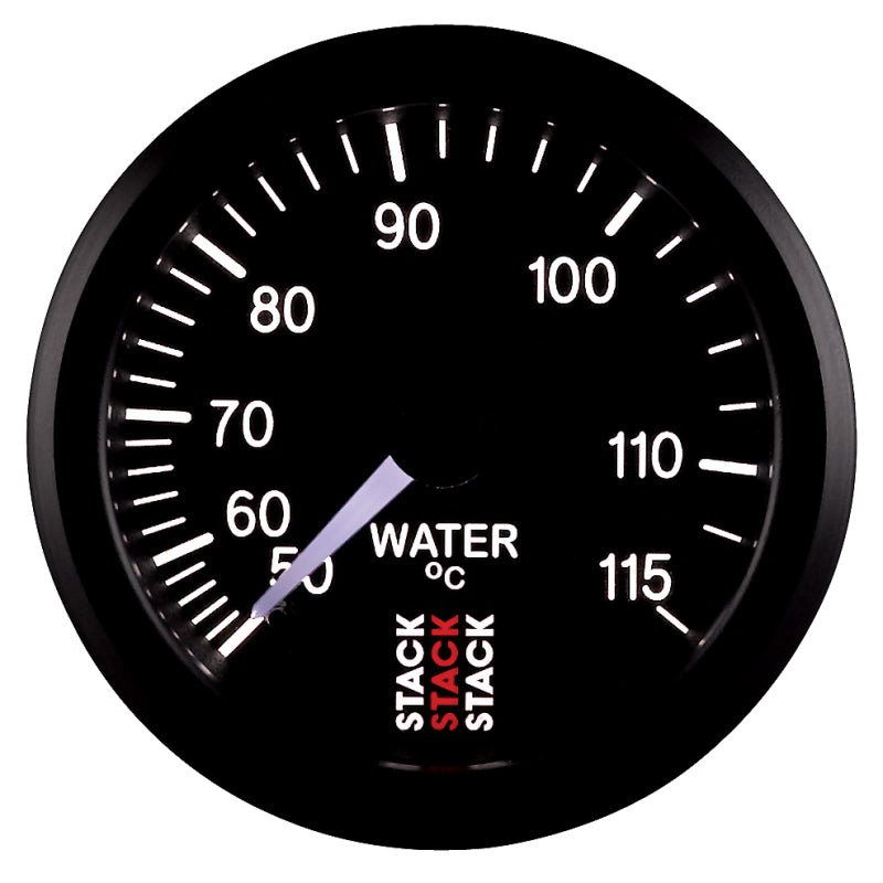 Autometer Stack Instruments 52mm 50-115 Celsius 3/8 BSPT (M) Mechanical Water Temp Gauge - Black