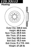 Stoptech 08-13 Audi S3 Front CryoStop High Carbon Brake Rotor