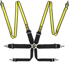 Load image into Gallery viewer, OMP First 3/2 Racing Harness Black Yellow