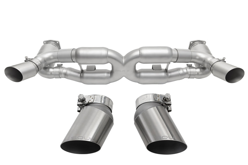 SOUL 10-12 Porsche 997.2 Turbo Sport X-Pipe Exhaust - GT2 Style Brushed Finish Tips