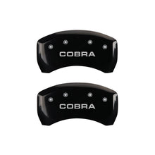 Load image into Gallery viewer, MGP Rear set 2 Caliper Covers Engraved Rear Cobra Black finish silver ch