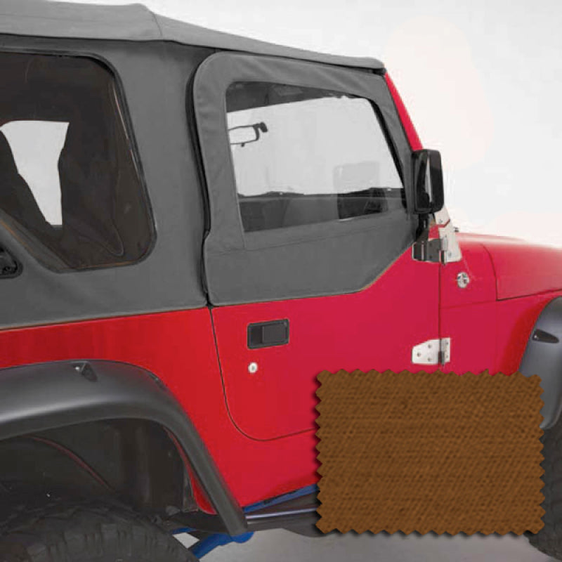 Rugged Ridge Upper Soft Door Kit Dark Tan 97-06 Jeep Wrangler