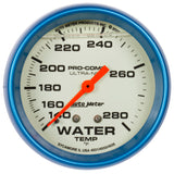 Autometer Ultra-Nite 2-5/8in 140-280 Degree Liquid Filled Mechanical Glow In Dark Water Temp Gauge