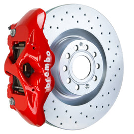Brembo 07-15 TT 2.0T/07-15 TT 3.2/09-15 TTS Front GT BBK 4 Piston Cast 345x30 1pc Rotor Drilled-Red