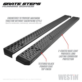Westin Grate Steps Running Boards 79 in - Textured Black - GTR Auto