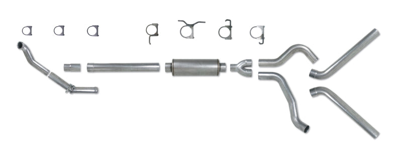 Diamond Eye KIT 4in Turbo Back DUAL AL: 94-97 FORD 7.3L F250/F350 PWRSTROKE NFS W/ CARB EQUIV STDS