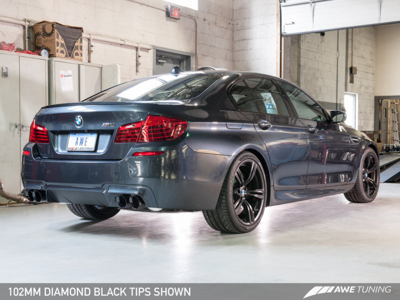 AWE Tuning BMW F10 M5 Touring Edition Axle-Back Exhaust Diamond Black Tips