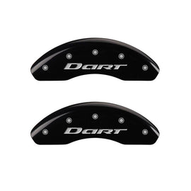 MGP 4 Caliper Covers Engraved Front & Rear With out stripes/Dart Black finish silver ch