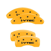 Load image into Gallery viewer, MGP Front set 2 Caliper Covers Engraved Front i-Vtec Yellow finish black ch