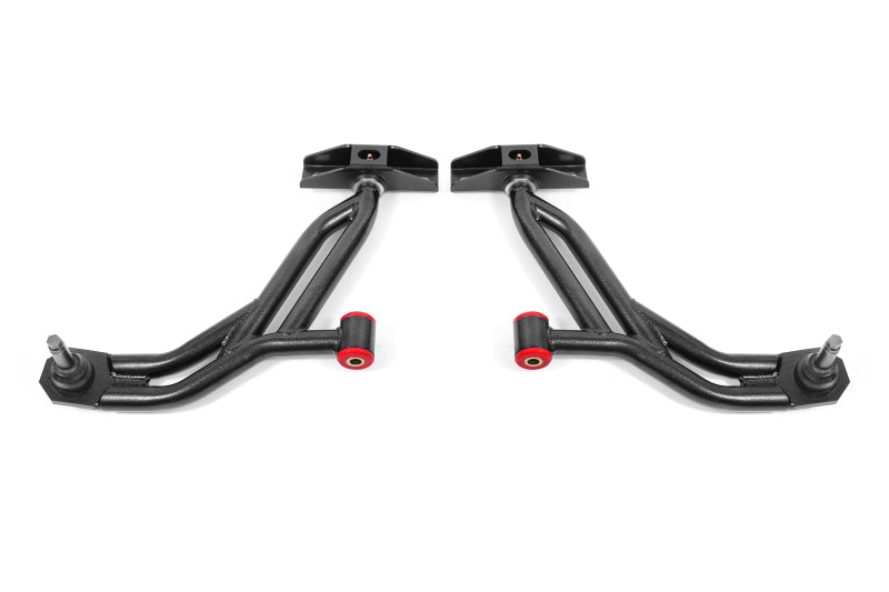 BMR 10-14 Ford Mustang Non-Adj. Lower A-Arms Delrin/Rod w/ 19mm Tall Ball Joint - Black Hammertone - GTR Auto