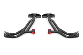 BMR 10-14 Ford Mustang Non-Adj. Lower A-Arms Delrin/Rod w/ 19mm Tall Ball Joint - Black Hammertone - GTR Auto