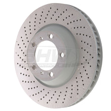 Load image into Gallery viewer, SHW 09-13 Porsche 911 Turbo w/Center Lock w/o Ceramics Left Frt Drill-Dimp MB Rotor (99735140502)