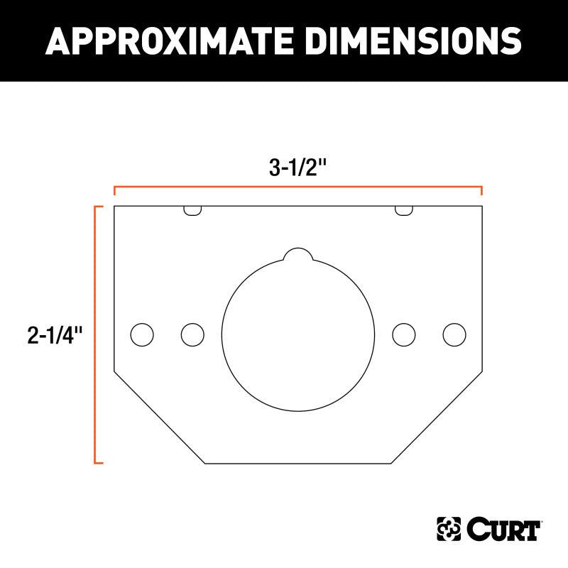 Curt Connector Mounting Bracket for 4-Way & 6-Way Round (Packaged)