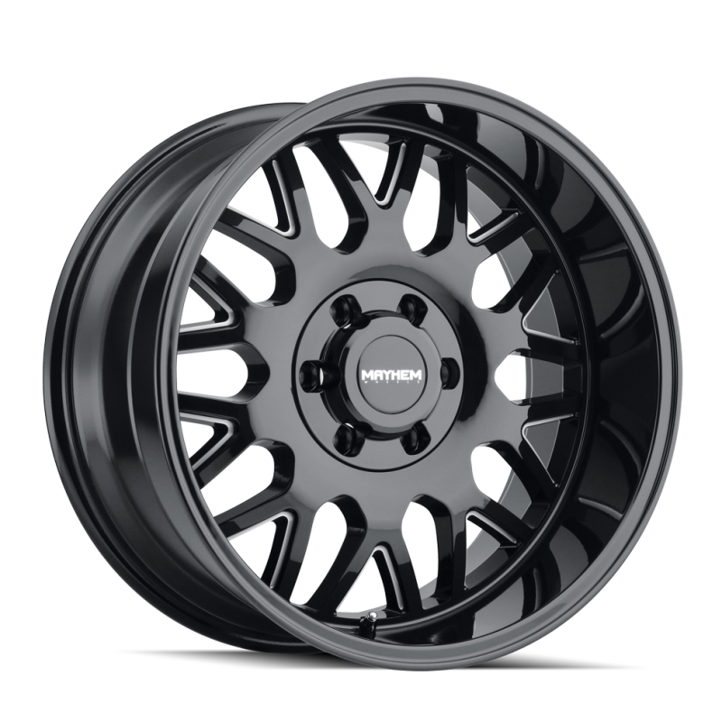 Mayhem 8110 Tripwire 20x10 / 5x139.7 BP / -19mm Offset / 110mm Hub Black w/ Milled Spokes Wheel