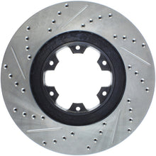 Load image into Gallery viewer, StopTech 98-03 Infiniti QX4/QX56 / 12/98-04 Nissan Pathfinder Slotted &amp; Drilled Left Front Rotor