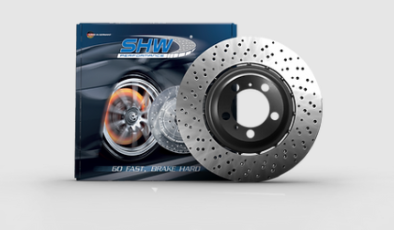 SHW 20-21 Porsche Carrera/Carrera S Front Left Drilled-Dimpled Lightweight Brake Rotor (9P1615301J)