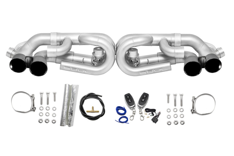 SOUL 12-16 Porsche 991.1 Carrera Base (without PSE) Valved Per. Exhaust - Black Chrome Tips - w/ VC
