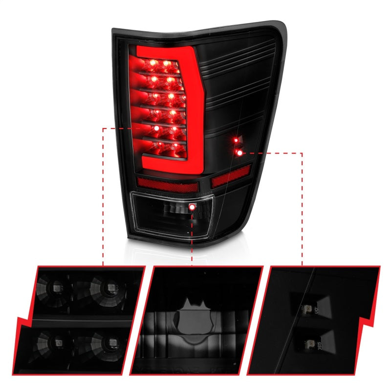 Anzo 04-15 Nissan Titan Full LED Tailights Black Housing Smoke Lens