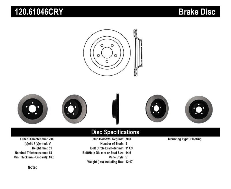 Stoptech 94-04 Ford Mustang Cobra Rear CRYO-STOP Rotor