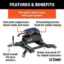 Load image into Gallery viewer, Curt A20 5th Wheel Hitch w/Roller and Ram Puck System Adapter