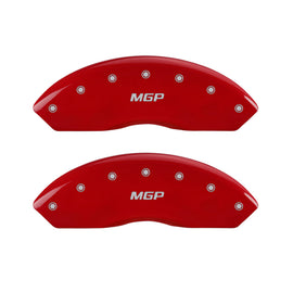 MGP 4 Caliper Covers Engraved Front & Rear MGP Red Finish Silver Char 2008 Toyota Fj Cruiser