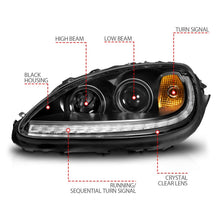 Load image into Gallery viewer, ANZO 05-13 Chevrolet Corvette Projector Headlights w/switchback &amp; Sequential LED - Black Amber