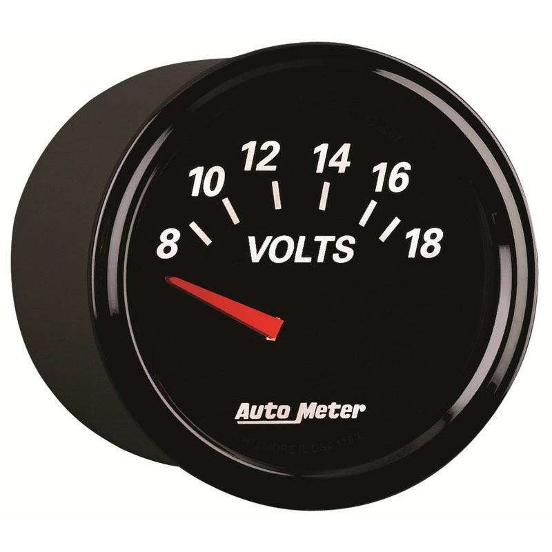 Autometer Designer Black II 52mm 18V Voltmeter Gauge