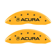 Load image into Gallery viewer, MGP 4 Caliper Covers Engraved Front &amp; Rear Acura Yellow Finish Black Char 2016 Acura RDX