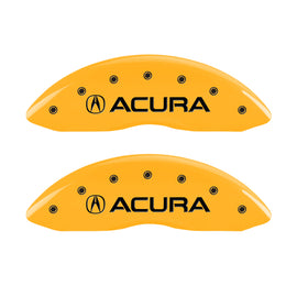 MGP 4 Caliper Covers Engraved Front & Rear Acura Yellow Finish Black Char 2017 Acura ILX