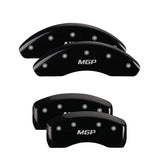 MGP 4 Caliper Covers Engraved Front & Rear MGP Black Finish Silver Char 2017 Hyundai Elantra