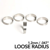 Ticon Industries 2.13in Diameter 2D Loose Radius 1.2mm/.047in Titanium Pie Cut - 5pk
