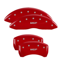 Load image into Gallery viewer, MGP 4 Caliper Covers Engraved Front &amp; Rear 18-19 Buick Regal Sportback Red Finish Silver Characters