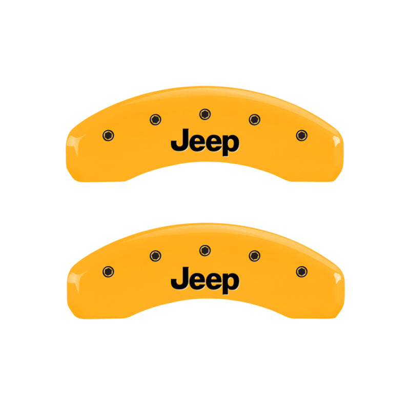 MGP 4 Caliper Covers Engraved Front & Rear Jeep Yellow Finish Black Char 2006 Jeep Wrangler