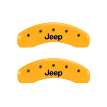 Load image into Gallery viewer, MGP 4 Caliper Covers Engraved Front &amp; Rear Jeep Yellow Finish Black Char 1999 Jeep Grand Cherokee