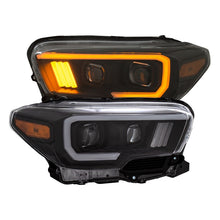 Load image into Gallery viewer, ANZO 2016-2017 Toyota Tacoma Projector Headlights w/ Plank Style Switchback Black w/ Amber