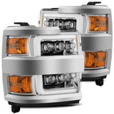 AlphaRex 15-18 Chevy 2500HD NOVA LED Proj Headlights Plank Style Chrome w/Activ Light/Seq Signal/DRL