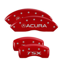 Load image into Gallery viewer, MGP 4 Caliper Covers Engraved Front Acura Engraved Rear TSX Red finish silver ch