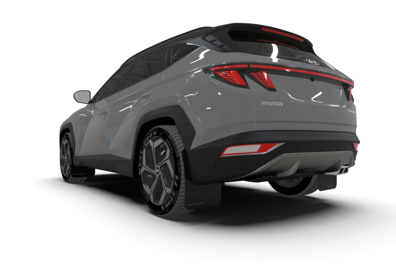 Rally Armor 22-24 Hyundai Tucson Black UR Mud Flap - Metallic Black Logo