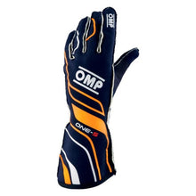 Load image into Gallery viewer, OMP One-S Gloves Navy Blue/Forange - Size XL Fia 8556-2018