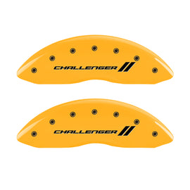 MGP 4 Caliper Covers Engraved F & R Stripes/Challenger Yellow Finish Black Char 2006 Dodge Charger