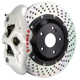 Brembo 11-18 Cayenne Turbo Rear GT BBK 4 Piston Cast 380x28 2pc Rotor Drilled- White