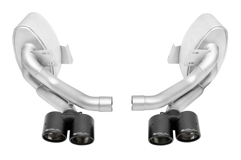 SOUL 09-11 Porsche 997.2 Carrera Sport Side Mufflers - Dual Wall Carbon Fiber Tips