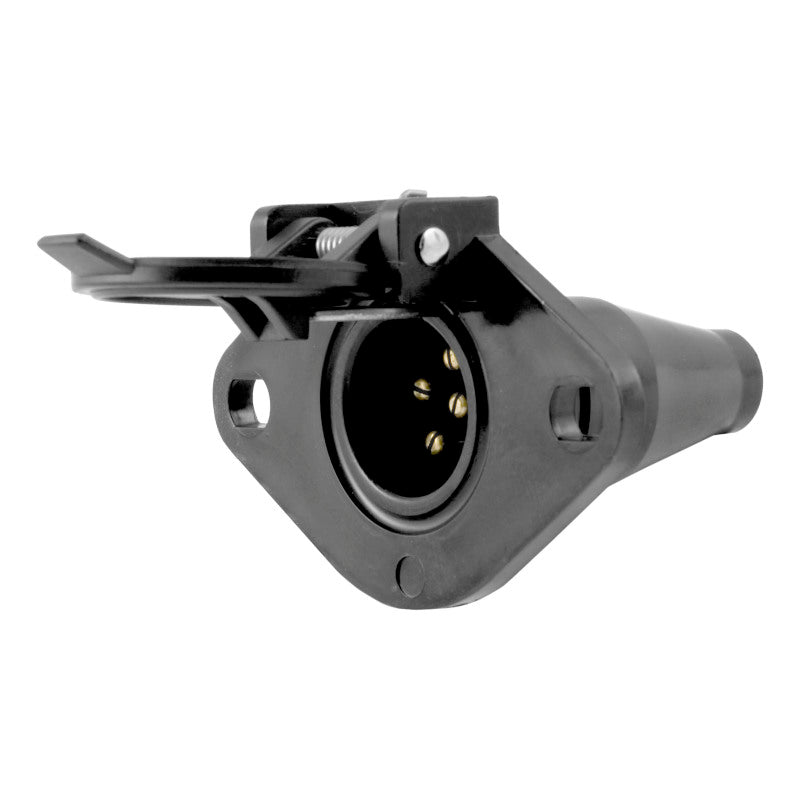 Curt 6-Way Round Connector Socket (Vehicle Side Black Plastic)