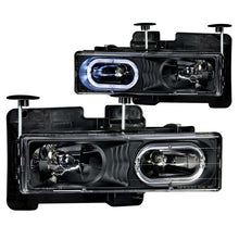 Load image into Gallery viewer, ANZO 1988-1998 Chevrolet C1500 Crystal Headlights Black w/ Halo