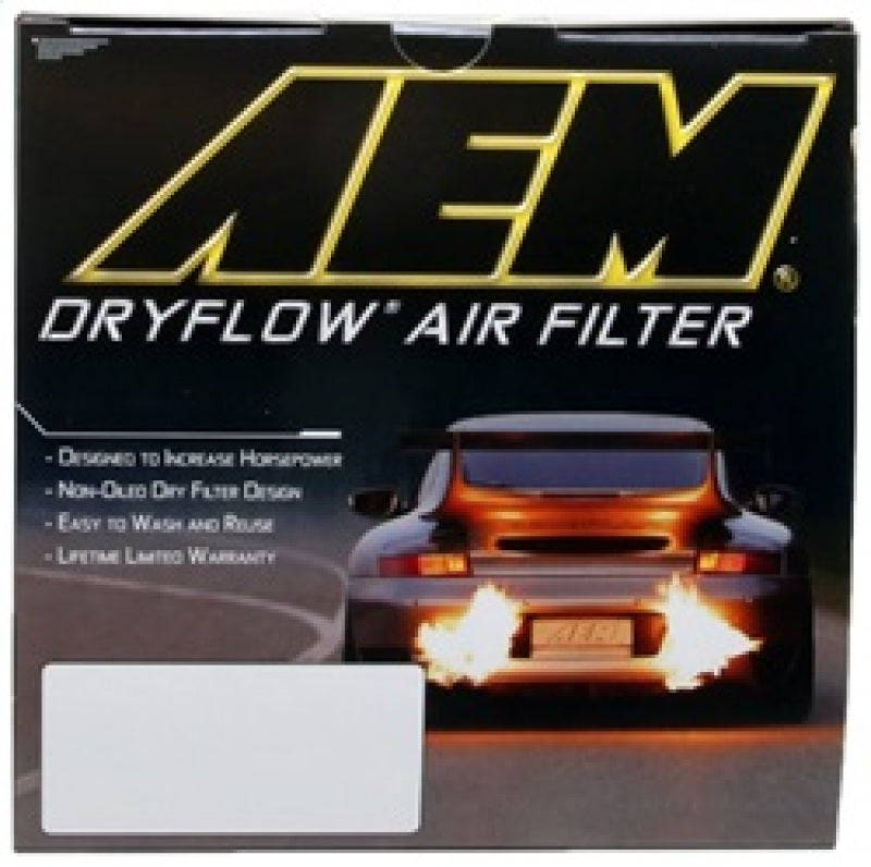 AEM DryFlow Air Filter - Round 2.75in ID x 6.25in OD x 8.25in H fits 2007-2014 Ford/Volvo - GTR Auto